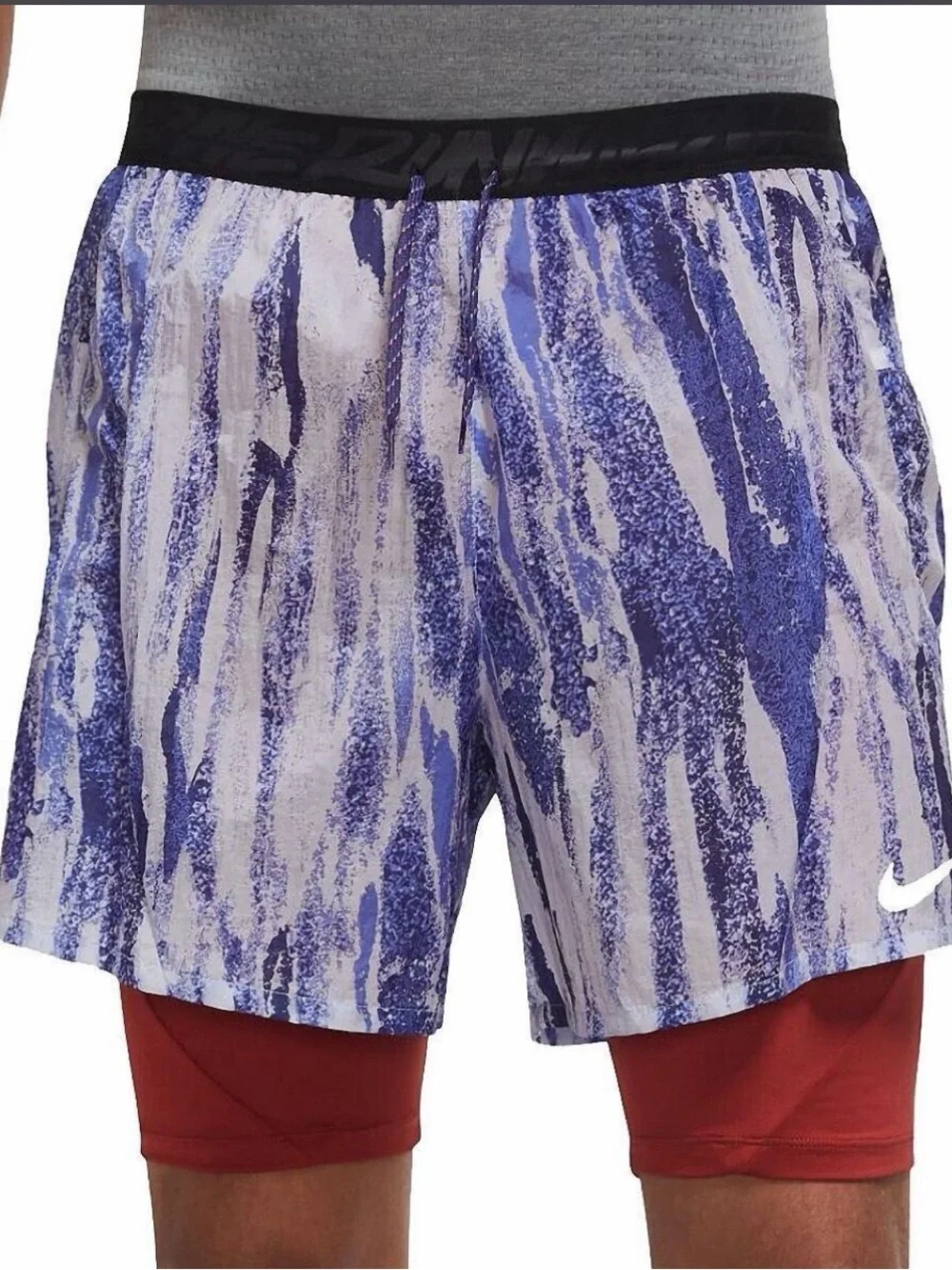 Nike Running Flex Stride Wild Run 2 in 1 Shorts Ghost Cayenne Size M DA1150-057